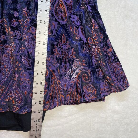 Free People Mini Dress Womens XS Mirror Mirror Black Combo Velvet burnout y2k - Picture 3 of 9